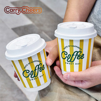Gobelets en papier jetables à double paroi avec revêtement PE et couvercles, 10 oz, personnalisables avec logo et coloration, pour café, thé et boissons chaudes (vente en gros)