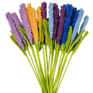 Fleurs éternelles artificielles en lavande tricotée au crochet pour la décoration intérieure, les bouquets <span class=keywords><strong>de</strong></span> fêtes et les mariages - Product Image 5