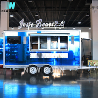 Camion de restauration rapide carré de haute qualité en acier inoxydable remorque en aluminium pour boulangerie servant de la crème glacée Pizza aliments frits