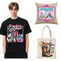 Transferts thermiques DTF de haute qualité - Designs personnalisés pour bottes, affiches, alphabet, fleurs, couleurs personnalisées pour t-shirts, sweats à capuche et vêtements