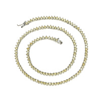 Chaîne tennis 3 mm jaune, simple rangée de zircons micro-incrustés, collier personnalisé pour femme