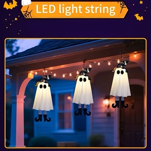 Lustre fantôme LED d'Halloween, blanc chaud, 50 lumens, décoration effrayante pour jardins, fêtes, maison hantée - Product Image 3