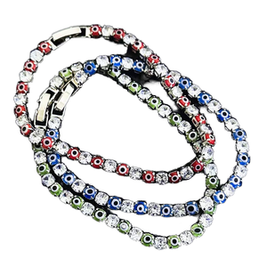 Pulseras de Moda con Baño de Platino y Piedra de Nacimiento Cristiana, Ajustables de Cobre, Lujo Ligero, con Mariposa de Zirconia Microincrustada de Colores - Product Image 1