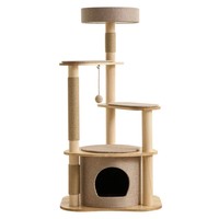 Meuble griffoir pour chat multifonctionnel et durable en bois massif, respectueux de l'environnement, pour griffer, grimper et sauter