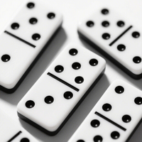 Jeu de dominos double neuf en acrylique écologique noir et blanc à 2 ou 3 couches, personnalisé avec logo d'usine XFL et ensemble de jouets personnalisés