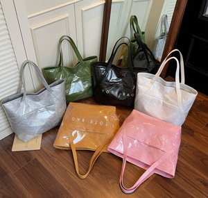 Bolso Tote Retro con Letras, Casual, Combinable con Todo, Minimalista, Transparente, de Gran Capacidad, Bolso de Hombro - Product Image 2