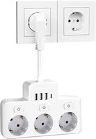 Toma de corriente de extensión de tira de alimentación portátil universal multifunción general de 4 USB PD con 4 USB e interruptor individual
