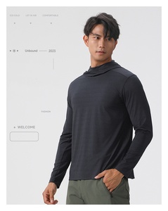 Vente en gros de sweat à capuche respirant et décontracté à séchage rapide pour hommes de grande taille haut de sport - Product Image 3