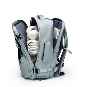 Custom Logo High Quality Large Capacity <b>Compression</b> Expandable Black Storage <b>Bag</b> Business Computer Laptop Backpack for Travel - Product Image 5