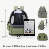 Sac à dos de transport transparent pour chat en PC, avec fermeture éclair, portable, respirant, léger, design capsule spatiale, pour sorties et voyages en avion, 7,5 kg