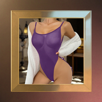 Amour profond Satin contrôle de la lumière Maille transparente Lingerie corps Suite tendance Sexy Mature dos ouvert femme BodysuitWomens Sexy