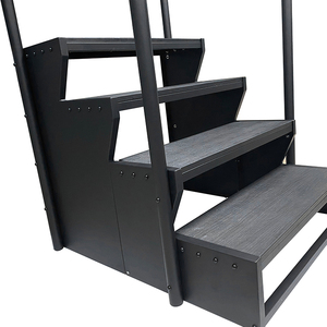 Échelle de piscine extérieure moderne 4 marches, bain à remous noir, spa, antidérapant, étanche - Product Image 3