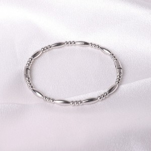 Custom High Quality 18K Gold Stainless Steel Beaded Bracelet Fashion Bamboo Bangles for Women - Product Image 3