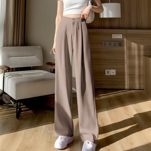 Spring Summer Lady <strong>Pleated</strong> Suit Pants High Waist Pocketed Long Wide Leg <strong>Trousers</strong> New <strong>Women</strong> Formal Suit Pants - Product Image 6