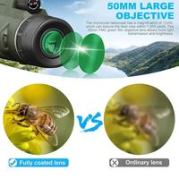Telescopio monocular portátil de alta definición con zoom de 80X100 para actividades al aire libre, caza, Camping, teléfonos inteligentes compatibles