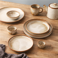 Ensemble de bols et assiettes en porcelaine personnalisés uniques, tasses à café en céramique, vaisselle pour restaurant – Vente chaude