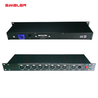 Répartiteur DMX 8 canaux en mode Stage Two avec 8 sorties XLR 5 broches, amplificateur de signal RDM-DMX compatible avec le protocole RDM512