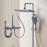 Nuevo Diseño 4152, Grifo Mezclador de Ducha con Pantalla Digital y Teclas de Piano de 4 Funciones, Aleación de Aluminio, para Baño de Casa u Hotel