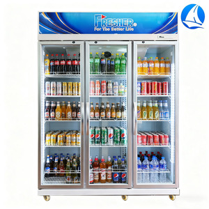 Siêu thị cao cấp 2 3 4 hiển thị cửa kính dọc tủ đông tủ lạnh không khí kỹ thuật số kiểm soát nhiệt độ nước giải khát mát - Product Image 1