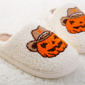Moda personalizzata OEM zucca Fuzzy croce su pile pelliccia sintetica <span class=keywords><strong>casa</strong></span> inverno Indoor pantofole produttore per donne/coppia/uomo - Product Image 4