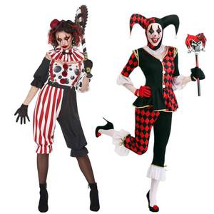 Costume de jeu d'horreur HP pour Halloween, motif à carreaux rouges, clown noir et blanc maléfique avec pantalon, inspiré des personnages d'anime et d'animaux - Product Image 2