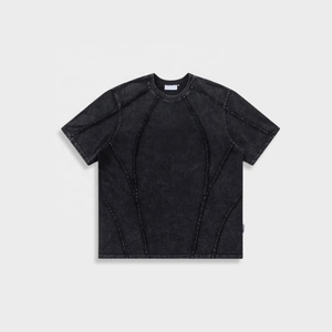 Camisetas de calle de gran tamañ<span class=keywords><strong>o</strong></span> personalizadas de alta calidad para hombres, camiseta de lavado ácido Vintage Boxy de algodón 100% de peso pesado para hombres - Product Image 1
