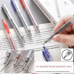 シンプルかわいいベアスケールペンクイックドライ格納式メタルペン0.5mmブラックダブルボールCSジェルペン - Product Image 5