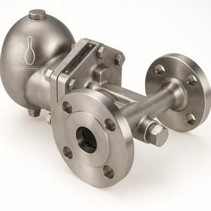 Trampa de vapor horizontal BFSS5F de acero inoxidable SS304 con brida sanitaria, flotador de bola y termostática - Product Image 3