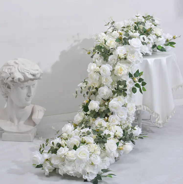 Flor artificial personalizable boda vacaciones decoración camino flor artificial Fondo boda arco flor