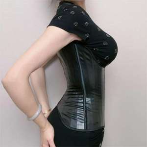 Corset en <span class=keywords><strong>crochet</strong></span> W-Curve, contrôle ferme du ventre, gaine de taille en latex lisse avec 25 baleines en acier, taille plus courte, gaine de taille - Product Image 3