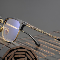 Nouvelles lunettes carrées pour hommes du designer de Shenzhen avec monture en titane à motif dragon en acétate de style Rectangle de sculpture exquis