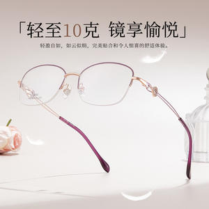 Nouvelles montures de lunettes demi-cerclées en alliage 50062, verres en résine quadrilatères de taille moyenne, lunettes optiques unisexes - Product Image 3