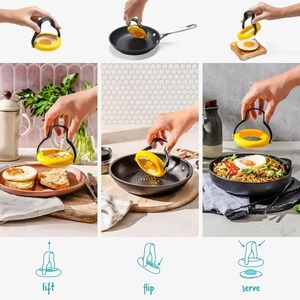 Utensilios de cocina DIY: Molde para huevos fritos 3 en 1, herramientas para hacer huevos fritos fáciles de usar con mango, anillo para huevos sin fugas para desayunos calientes - Product Image 6