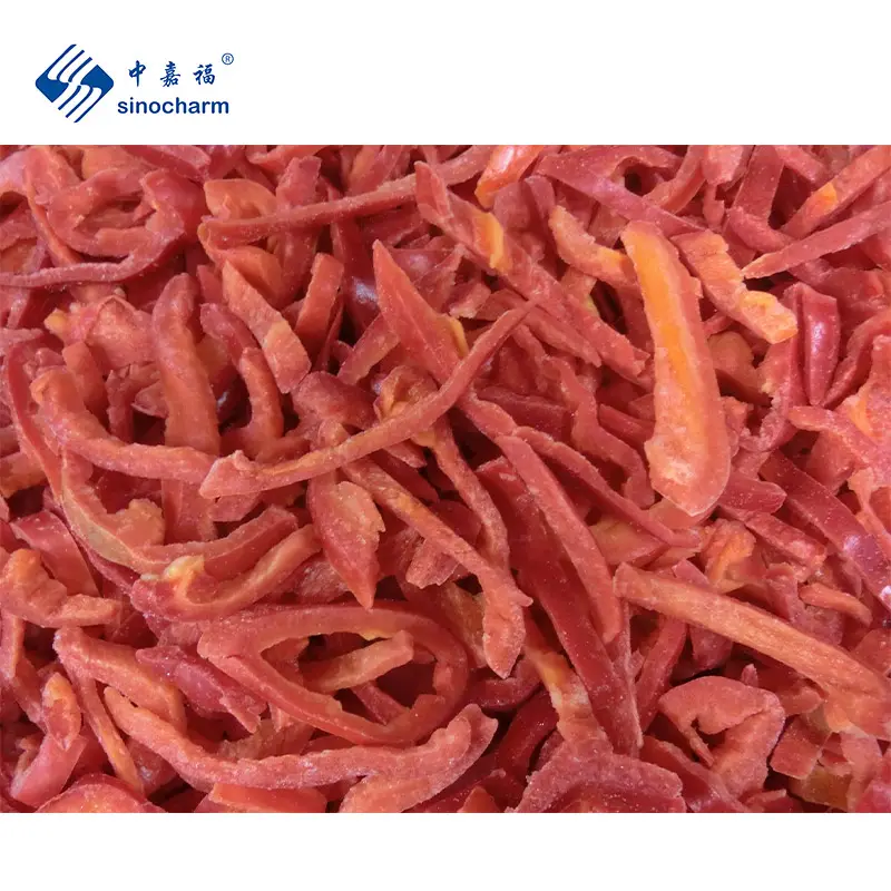 BRC A Approved Red Pepper Strips Manufacturer Exporter IQF Wholesale Price Frozen Red Bell Pepper from Sinocharm