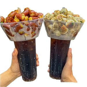 Vasos Desechables de Plástico PP para Bebidas con Tapas de 90 mm de Diámetro para Comida para Llevar, Pollo Frito y Hotpot - Product Image 2