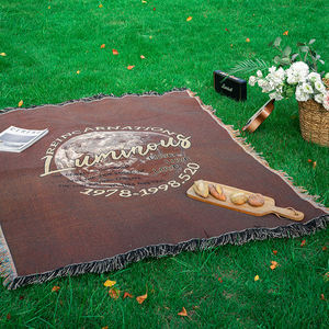 New Design Ins <strong>Custom</strong> Cotton <strong>Woven</strong> <strong>Blanket</strong> Jacquard Tapestry Picnic <strong>Blanket</strong> - Product Image 2