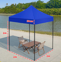 Tente de réception pliable 3x3 m (10x10 pi) imperméable pour extérieur, coloris rouge, bleu, blanc, grand modèle, auvent pop-up pour événements et salons professionnels de 5 m