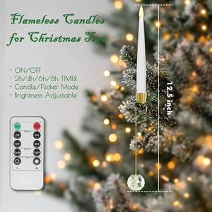 LED Remote Battery Operated Icicle Hooks <b>Candles</b> <b>Lights</b> Xmas <b>Tree</b> Decoration 6PCS LED <b>Christmas</b> <b>Tree</b> Flameless <b>Candles</b> <b>Lights</b> - Product Image 3
