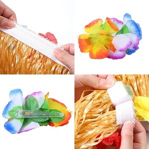 Venta al por mayor decoraciones coloridas del partido Falda de baile de arena Hawaiano Leis Luau decoraciones del partido Set fiesta Cosplay decoraciones - Product Image 3