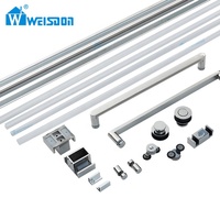 Weisdon Ensemble complet de salle de douche sans cadre en acier inoxydable Accessoires de porte de douche sans verre