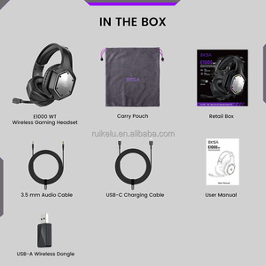 EKSA E1000BT ไร้สาย 2.4G หูฟังแบบครอบหู RGB สำหรับทุกวัน/เพลง/พีซี/เกมมิ่งไฮไฟ 3D สเตอริโอชุดหูฟังแบบพับได้พร้อมแบตเตอรี่ 1500 มิลลิแอมป์ - Product Image 6