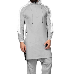 Pull-over décontracté pour homme à manches longues, col rond à capuche, en polyester/coton respirant, coupe ample, tendance automne - Product Image 1