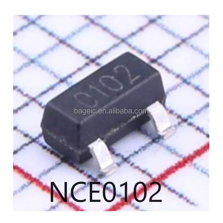 Ampliamente utilizado Chip triodo NCE0102 SOT-23 transistor NPN de alta potencia regulador de voltaje de tres terminales en stock