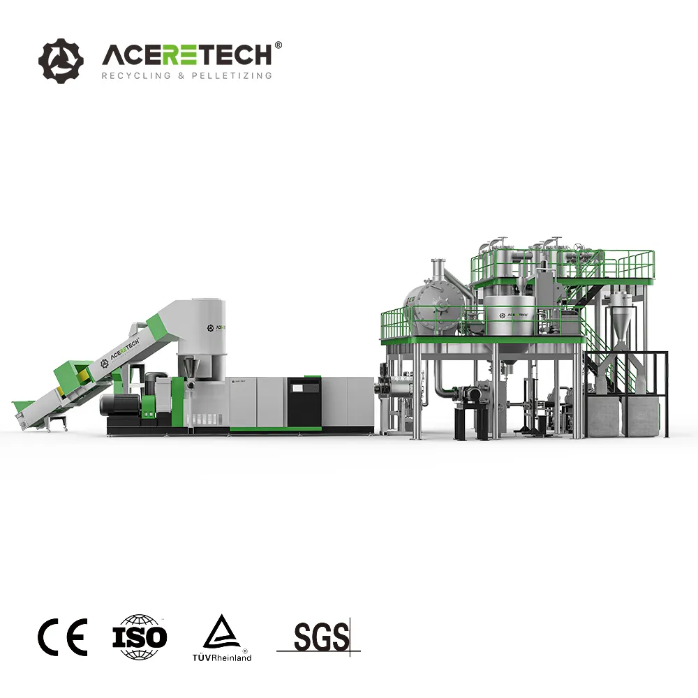 Hohe Stabilität LSP Kunststoff-PET-Flaschen Recycling Granulat-Herstellungsmaschine mit Flüssigkeits-Polymerisationssystem