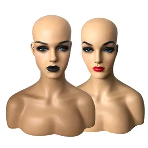 Testa di manichino femminile con le spalle per la visualizzazione parrucca afro americano - Product Image 1