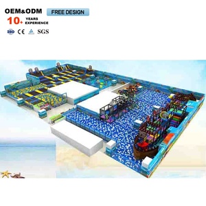 Children's Indoor Blue-Themed Parkour Trampoline Equipment Plastic Naughty Castle for <b>Physical</b> Training Restaurants Trampoline - Product Image 3
