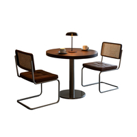 Chaise moderne à structure métallique de style français avec kit table en bois, taille personnalisée pour café, petit-déjeuner, bistro, boulangerie