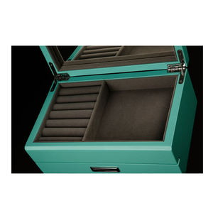 High Gloss Lacquered Wooden Jewelry <b>Box</b> Organizer, Large Jewelries Storage Holder With Mirror <b>Earring</b> Necklace Bracelet - Product Image 2