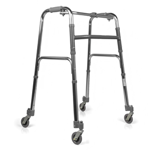 चिकित्सा एल्यूमीनियम सहायक वॉकर/ऊंचाई समायोज्य तह चलना सहायता वॉकर रोलेटर - Product Image 1