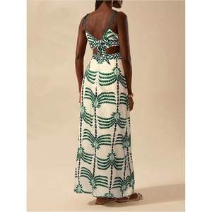 Vestido Maxi de Verano Personalizado para Mujer, Estampado Bohemio, con Hombros Descubiertos, Corte Ajustado, Cintura Natural, Cuello Cuadrado - Product Image 5